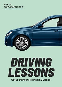 Driving lessons  poster template