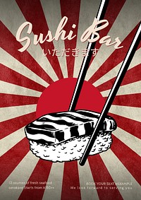 Sushi bar poster template