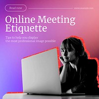 Online meeting etiquette Instagram post template