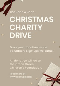 Christmas charity drive poster template