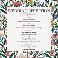 Wedding reception menu Instagram post template