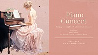 Piano concert blog banner template