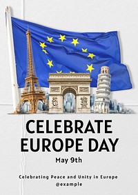 Europe Day poster template