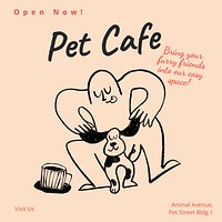 Pet cafe Instagram post template