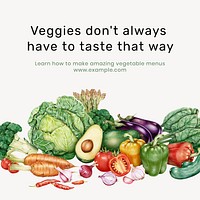 Veggie recipe Instagram post template