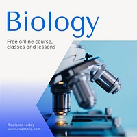 Biology course post template social media design
