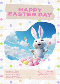 Happy easter day poster template