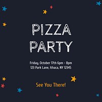 Pizza party invitation Instagram post template