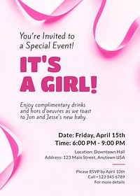 It's a girl poster template