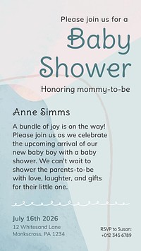 Baby shower Instagram story template