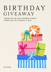 Birthday giveaway poster template and design