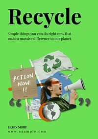 Recycling poster template and design