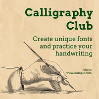 Calligraphy club Instagram post template