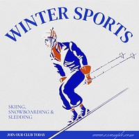 Winter sports Instagram post template