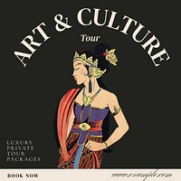 Art  culture tour Instagram post template