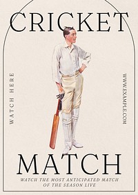 Cricket match poster template