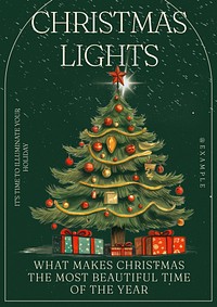 Christmas lights poster template and design
