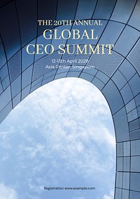 Global CEO summit poster template and design