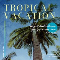 Tropical vacation Facebook post template