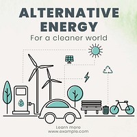 Alternative energy Instagram post template