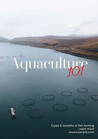 Fish farming poster template  