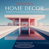 Modern home decor Instagram post template