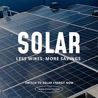 Solar energy Instagram post template social media design