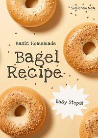Homemade bread recipe poster template