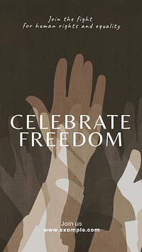 Celebrate freedom Instagram story template social media design