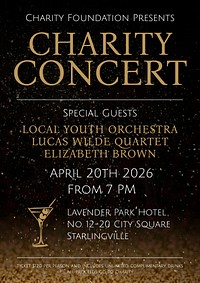 Charity concert poster template and design