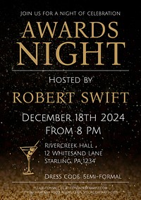Awards night poster template and design
