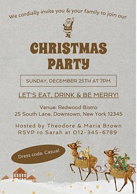 Christmas party invitation poster template