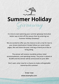 Summer holiday giveaway poster template
