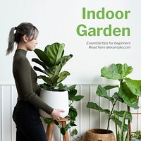 Indoor garden Instagram post template