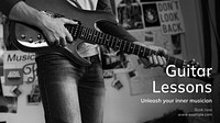 Guitar lessons blog banner template