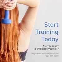 Training  fitness Instagram post template