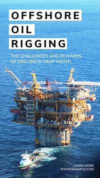 Offshore oil rigging Instagram story template