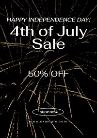 4th of July sale poster template