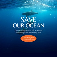 Save ocean Facebook post template