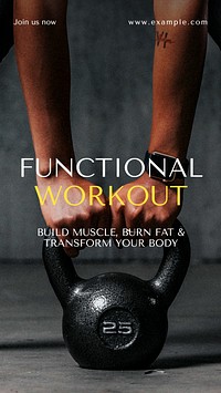 Functional workout Facebook story template