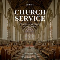 Church service Facebook post template  