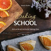 Baking school Instagram post template  