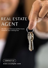 Real estate agent poster template & design