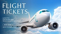 Flight tickets blog banner template