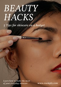 Beauty hacks poster template