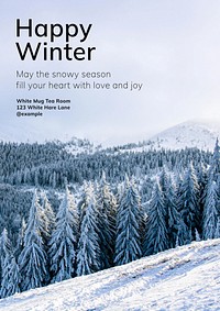 Happy winter poster template