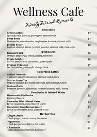 Daily drink specials menu template