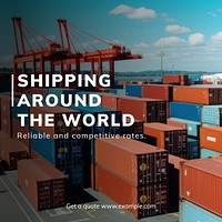 Worldwide shipping  Instagram post template