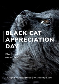 Black cat poster template