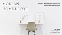 Modern home decor blog banner template